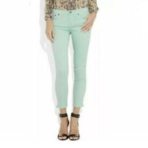 J. Crew Mint Green Toothpick Skinny Jeans Denim